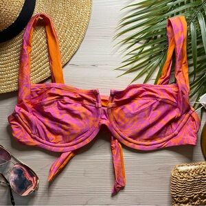 L*Space Camellia Purple Orange Floral Underwire Bikini Top in Paradise